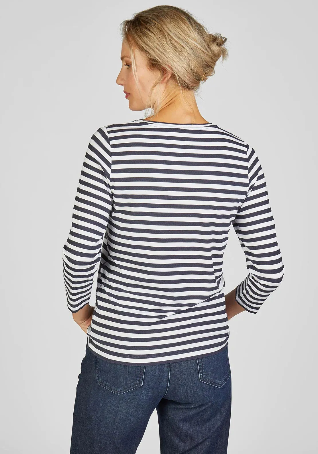 111354- Cest Print Stripe Top - Rabe