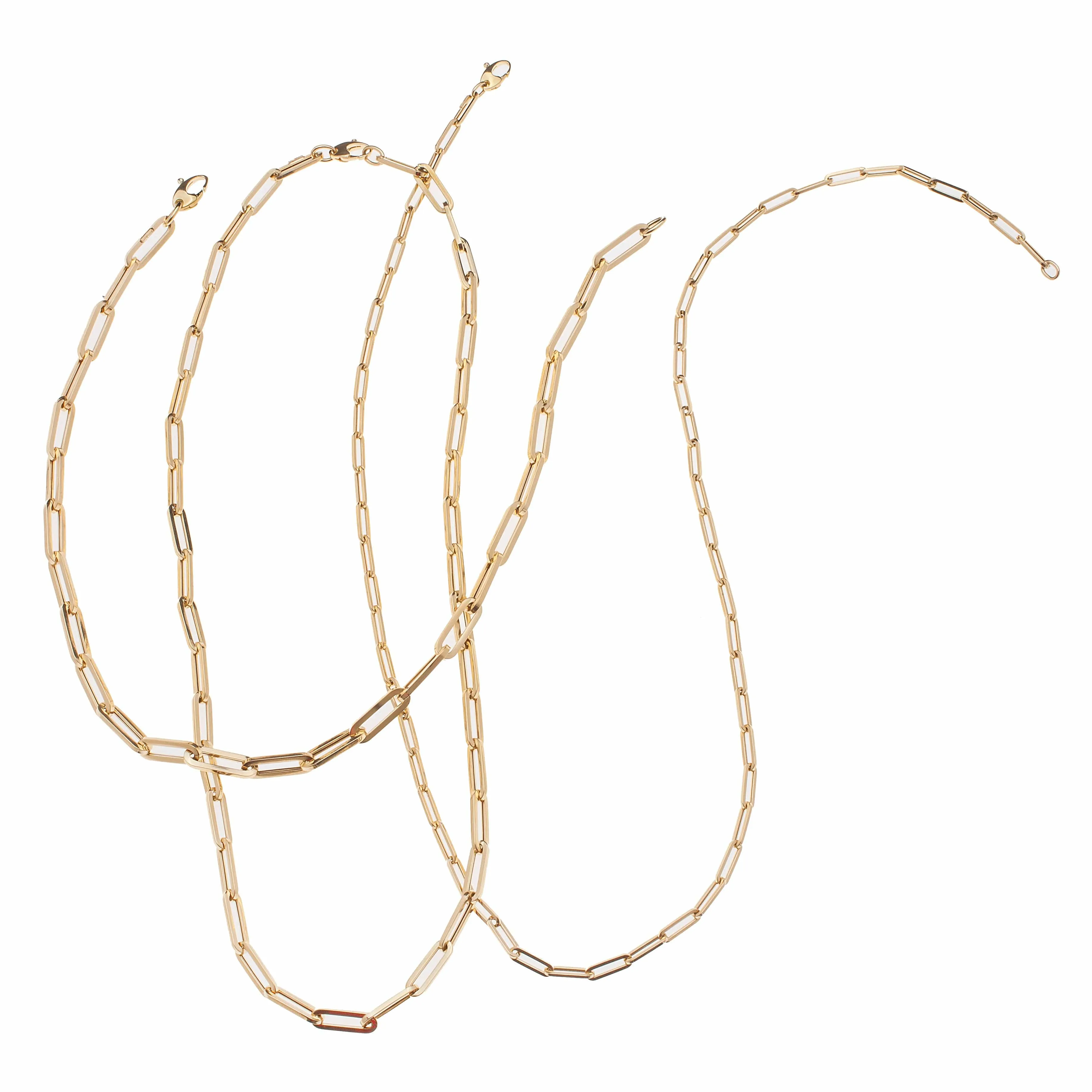 14K Gold Large Gold Paper Clip Necklace 4.2mm