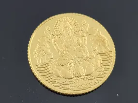 24K Goddess Lakshmi Solid Gold Coin cn29