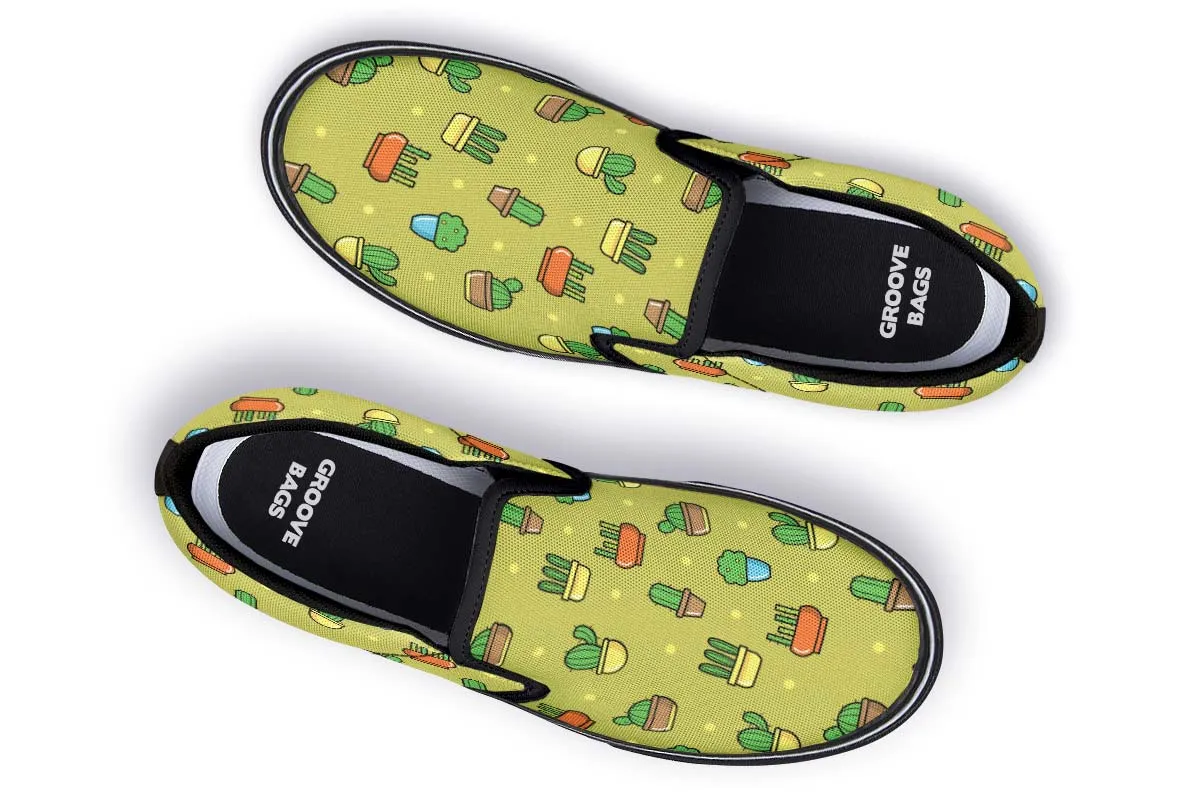 8 Bit Potted Plants Slip-On Shoes