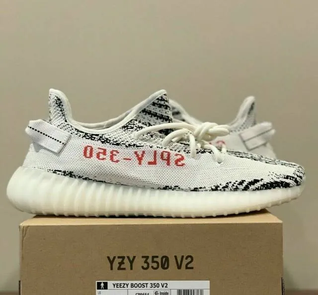 Adidas yeezy boost 350 v2 zebra size 5-14 white core black red cp9654