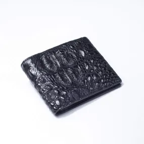 Black Backbone Crocodile Skin Mens Wallet