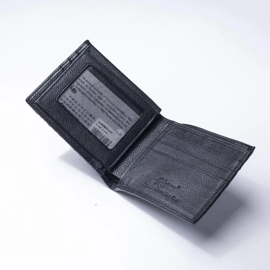 Black Backbone Crocodile Skin Mens Wallet