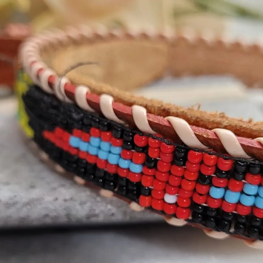 Black Beaded Belt | Western Stampede Themed | Genuine Leather