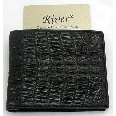 Black Crocodile Tail Leather Mens Wallet