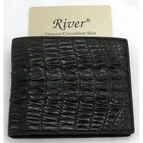 Black Crocodile Tail Leather Mens Wallet