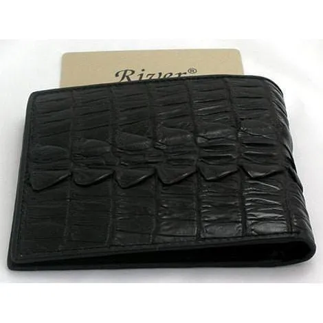 Black Crocodile Tail Leather Mens Wallet