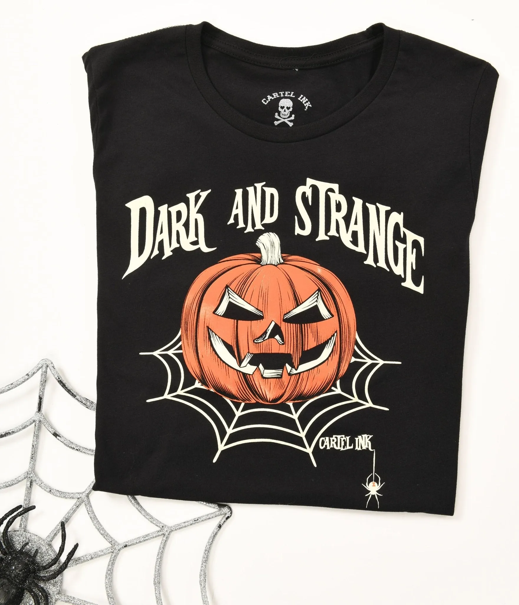 Black Dark & Strange Fitted Graphic Tee