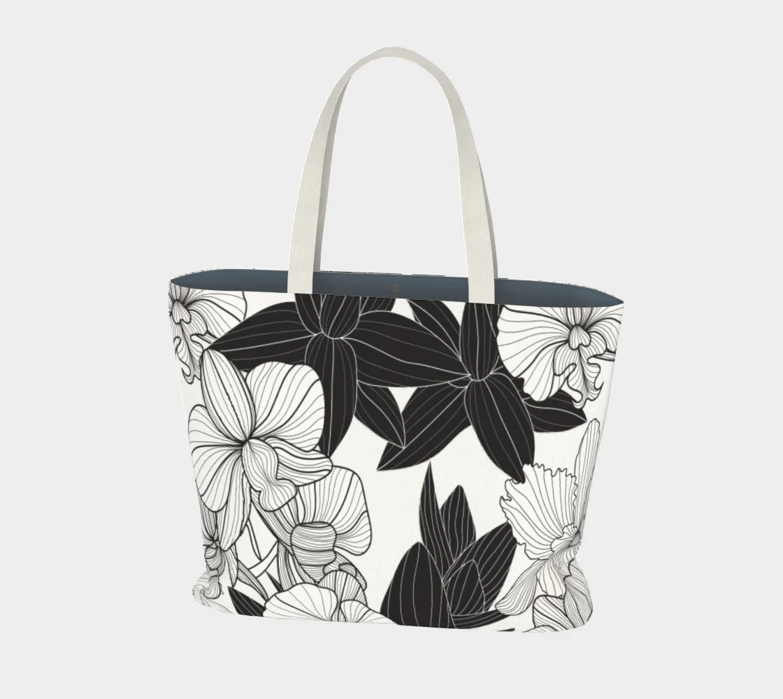 Black Orchid Large Tote