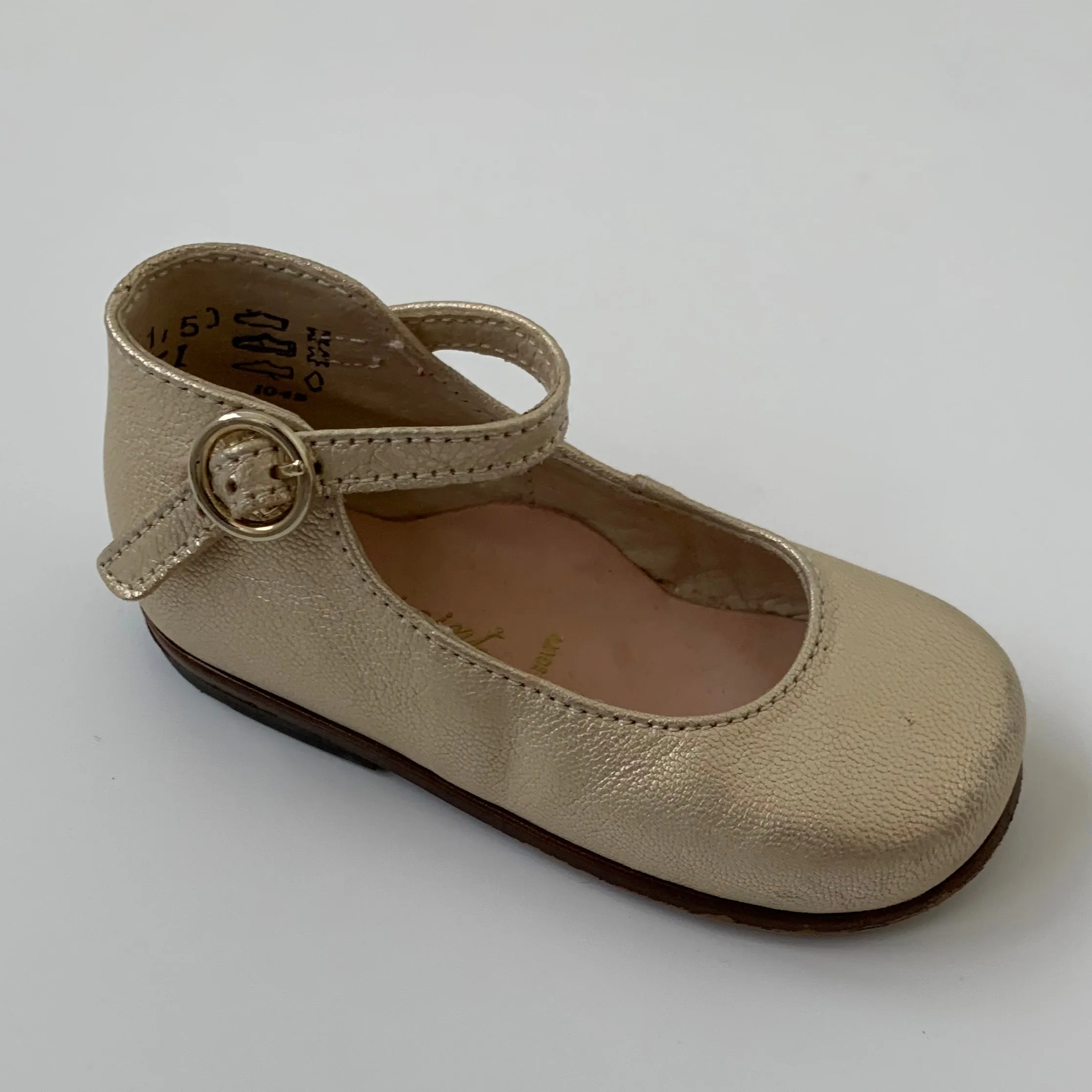 Bonpoint Gold Mary-Jane Shoes: Size 22