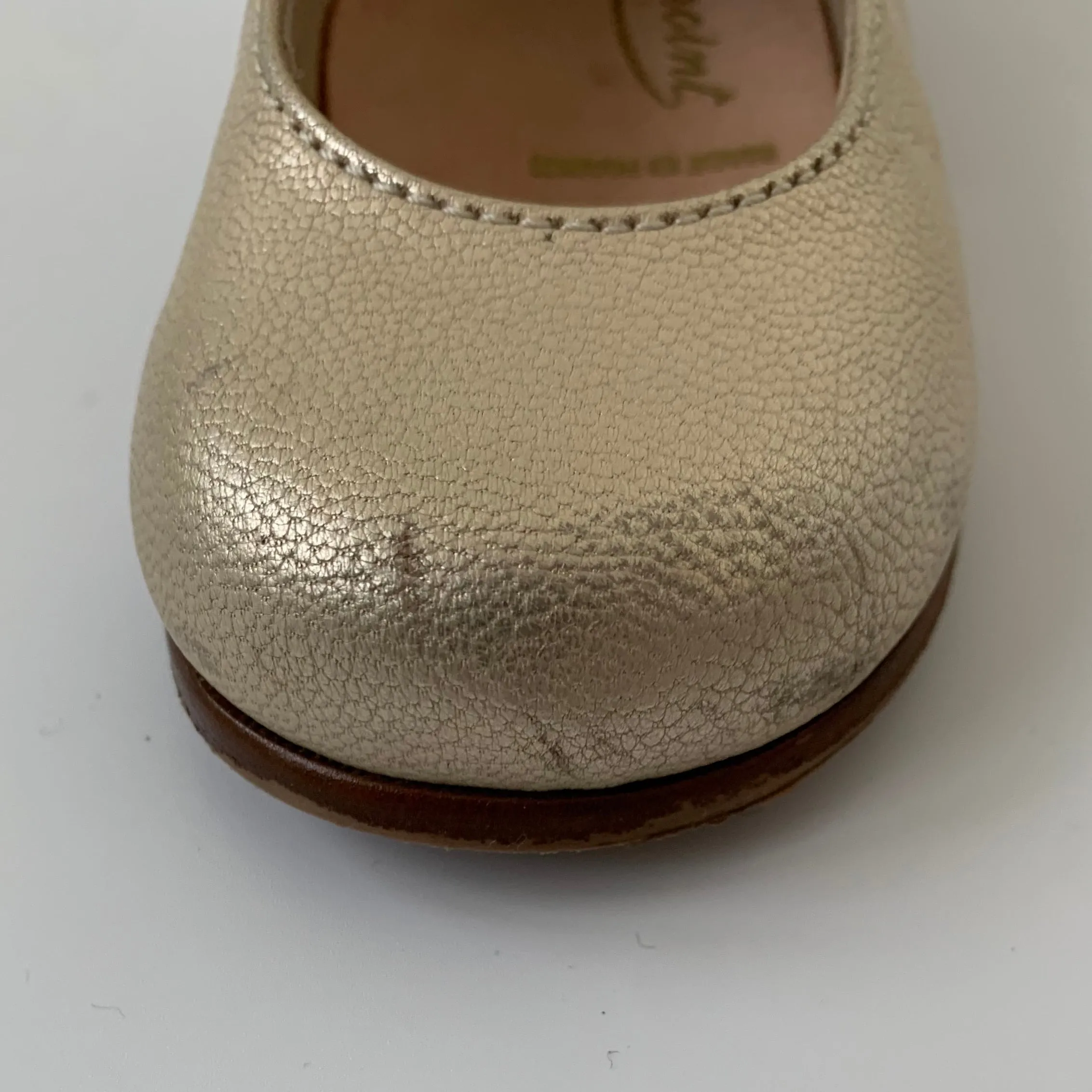 Bonpoint Gold Mary-Jane Shoes: Size 22