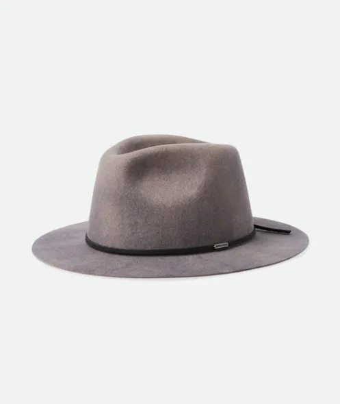 BRIXTON WESLEY FEDORA GREY WORN WASH