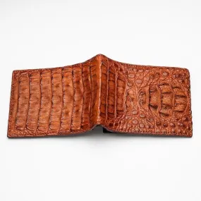 Brown Genuine Crocodile Head Skin Mens Wallet