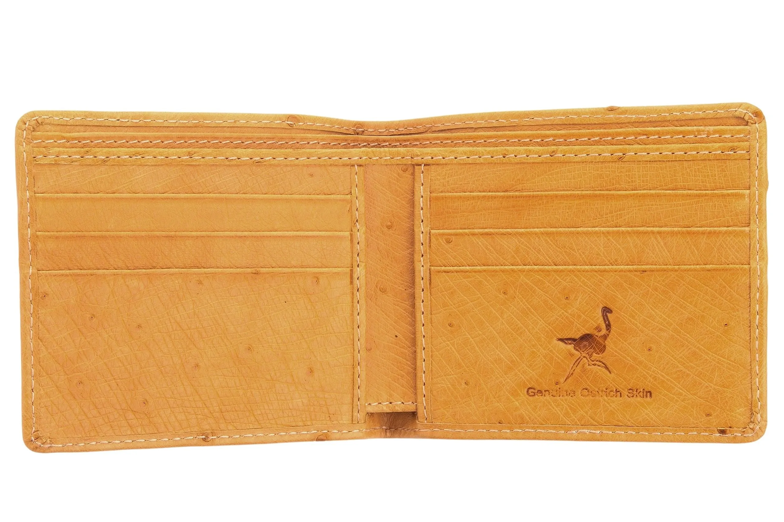 Butter Tan Genuine Ostrich Leather Wallet