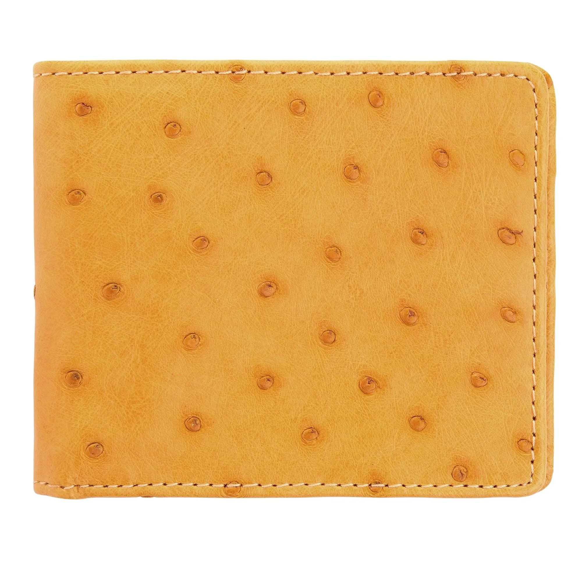 Butter Tan Genuine Ostrich Leather Wallet