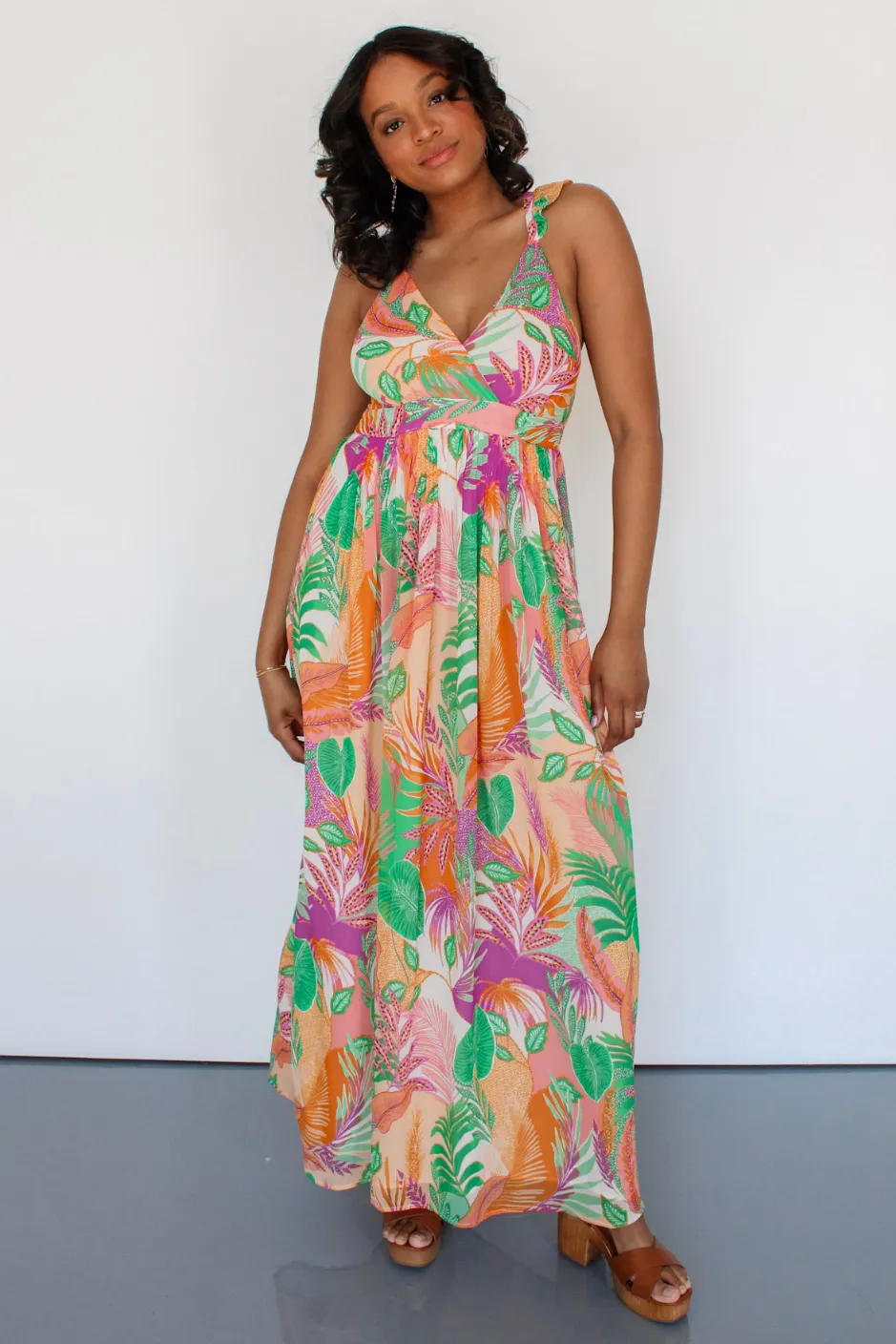 California Girl Flutter Sleeve Maxi Dress