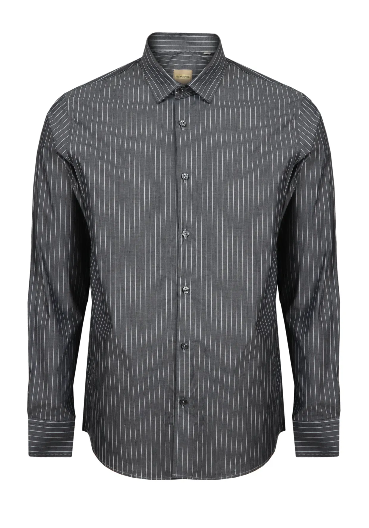 Camicia Slim Fit Gessata -Grigio-