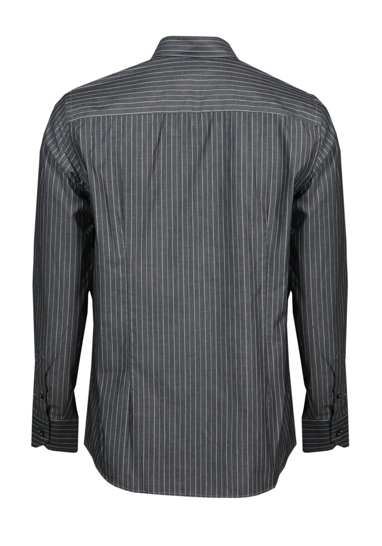 Camicia Slim Fit Gessata -Grigio-