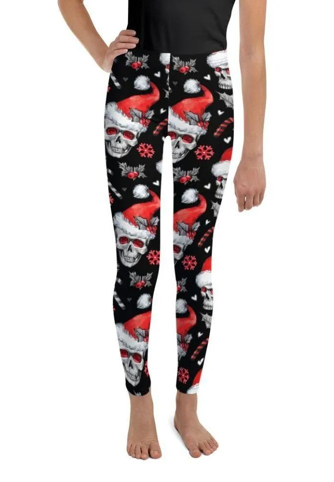 Christmassy Skulls Youth Leggings