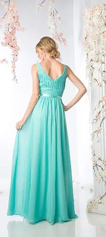 Cinderella Divine  Mint Sexy Sleeveless Chiffon Long Dress