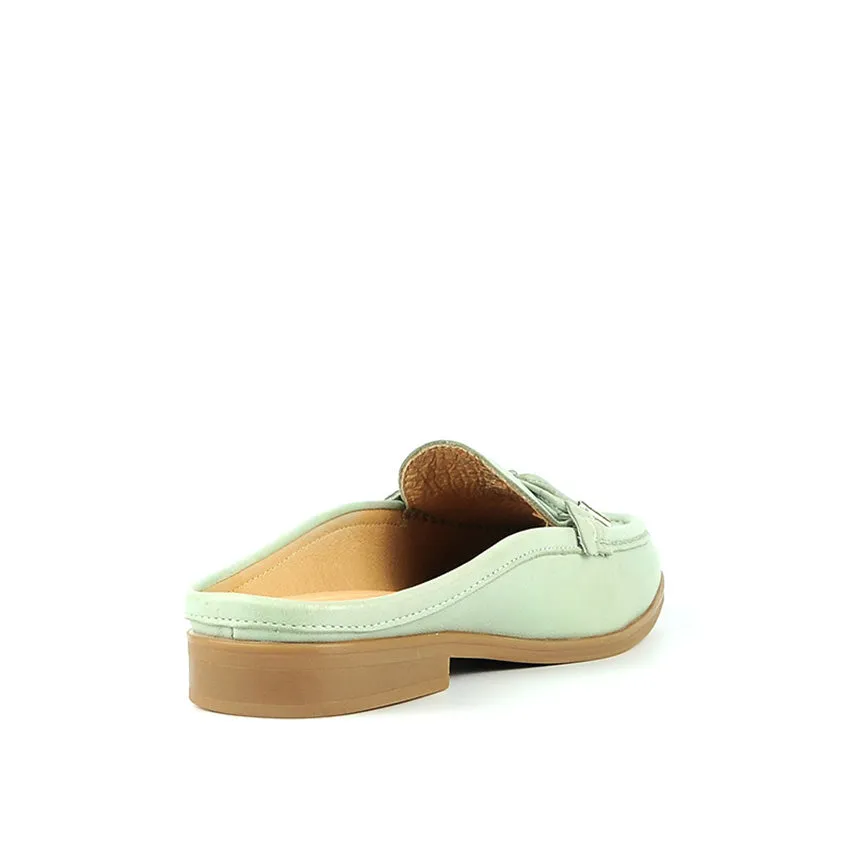 Courtney Mule Women's Shoes - Mint Green Leather