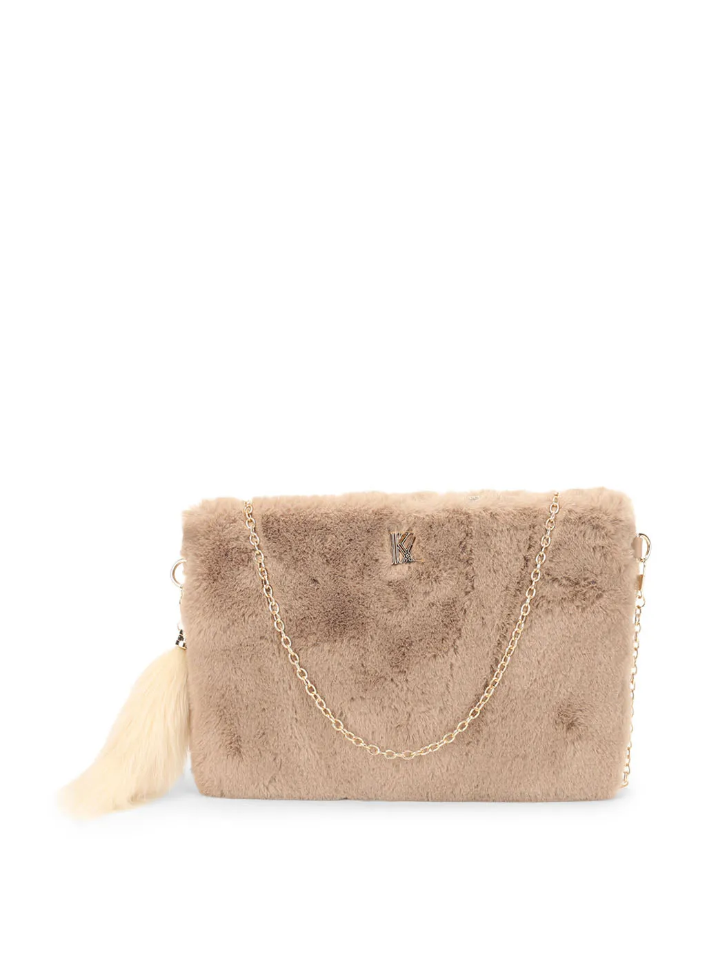 Erin Fur Beige Clutch