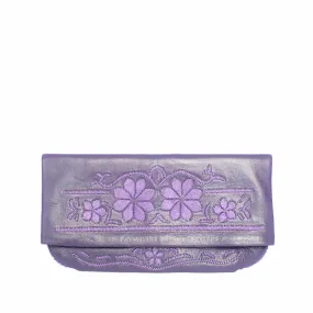 Floral Evening Clutch Bag in Purple