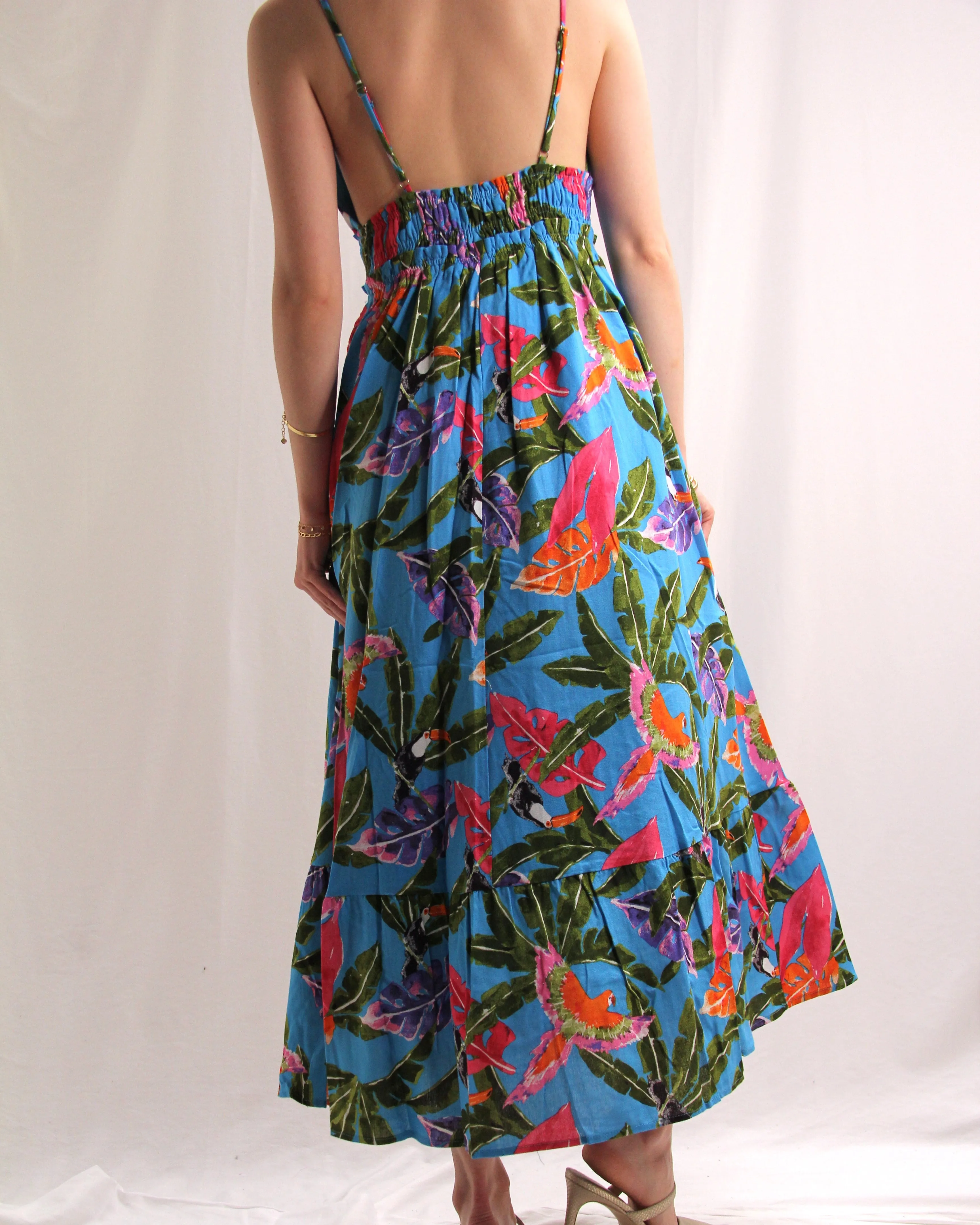 Floral Maxi Dress - Blue Multi