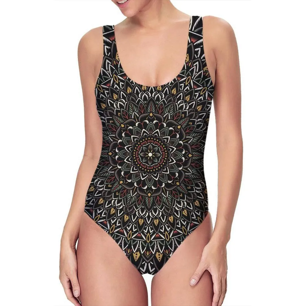 FLOWER MANDALA ONE PIECE SWIMSUIT