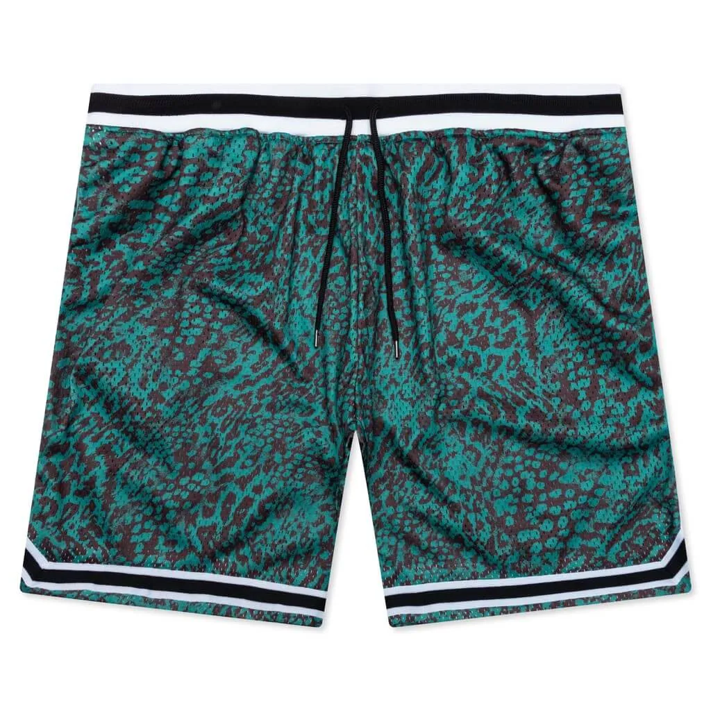 Game Shorts - Turquoise Leopard