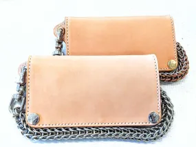 Gen 3 Long Biker Leather Chain Wallet - Natural Cowhide