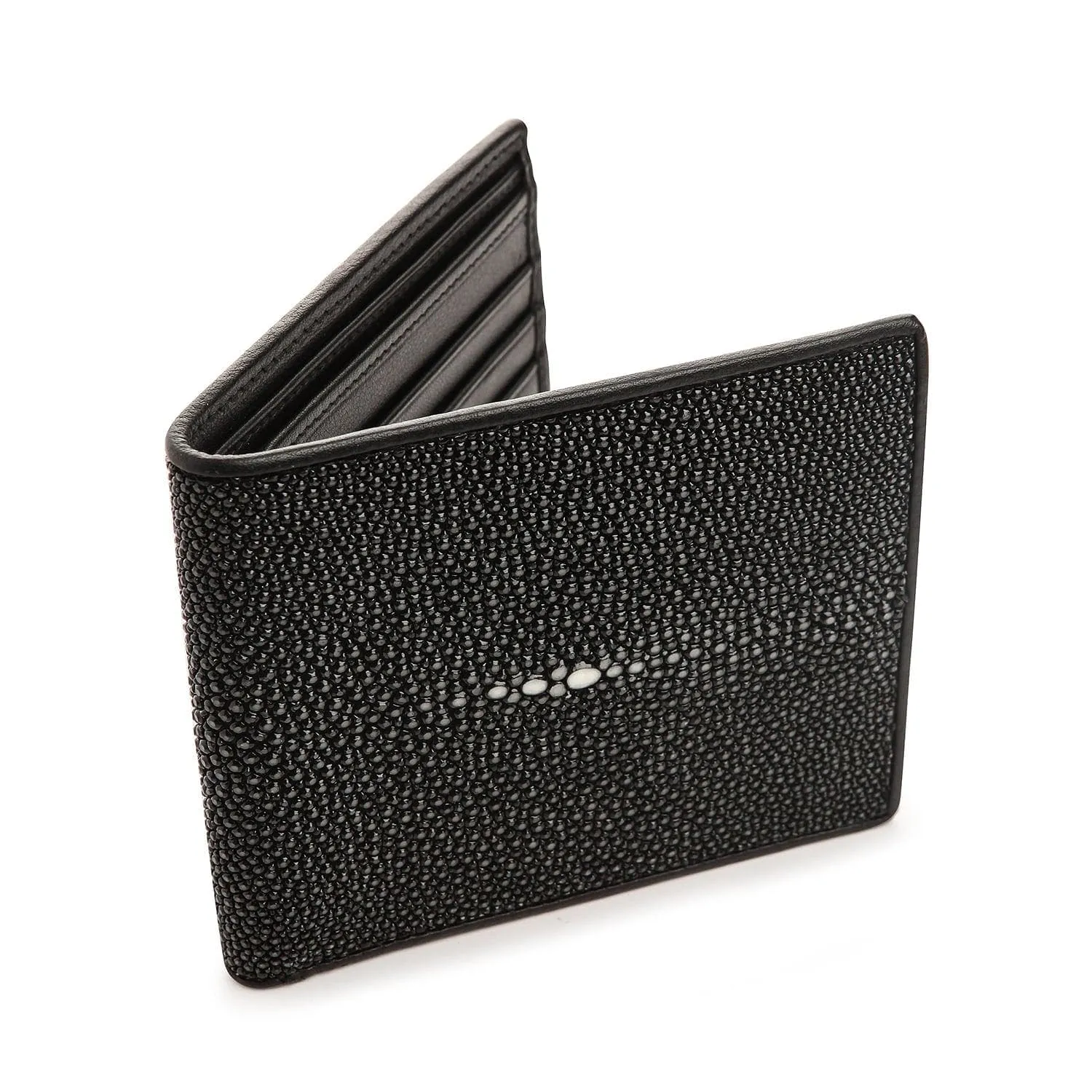 Genuine Black Polished Stingray Leather Wallet