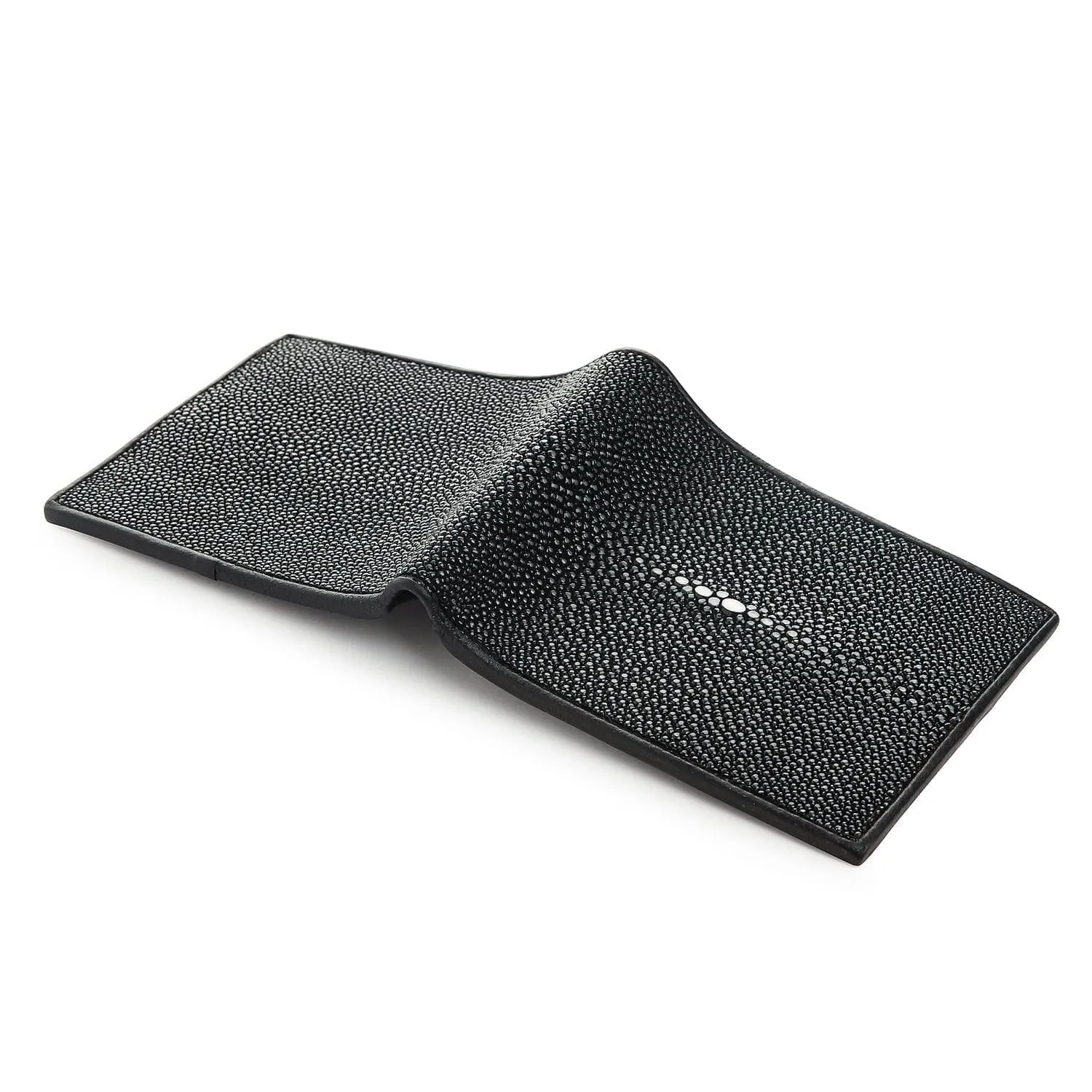 Genuine Black Polished Stingray Leather Wallet