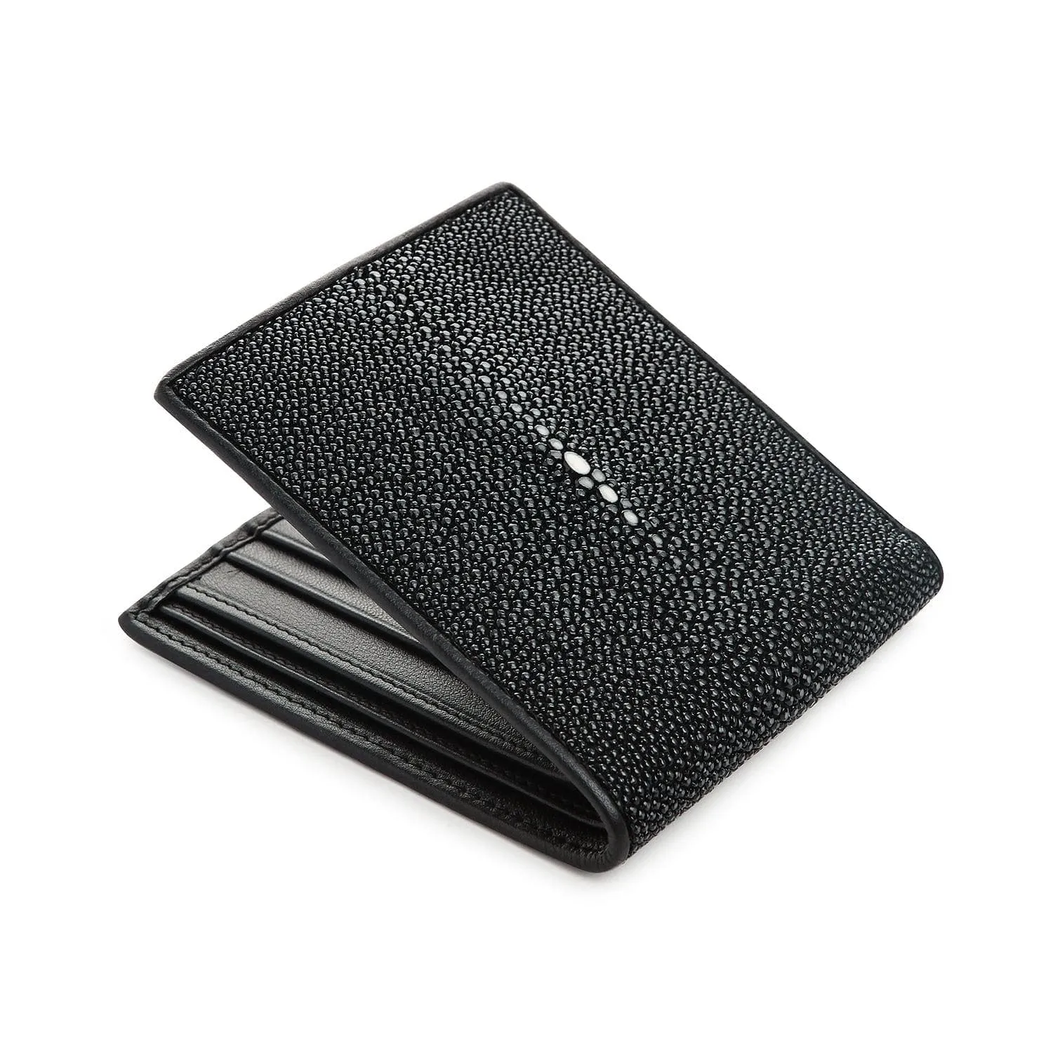 Genuine Black Polished Stingray Leather Wallet