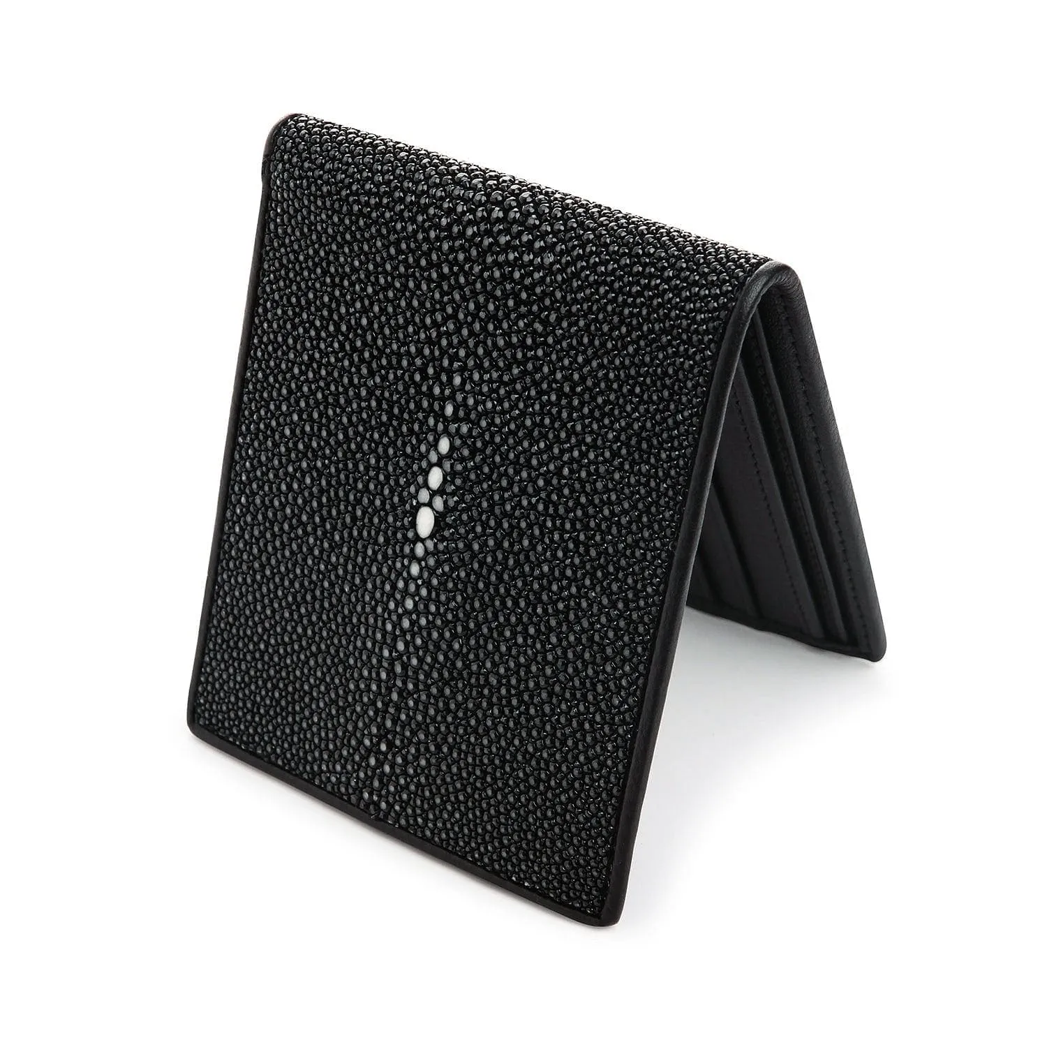 Genuine Black Polished Stingray Leather Wallet