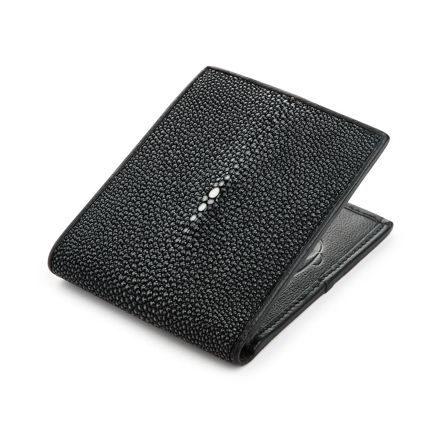 Genuine Black Polished Stingray Leather Wallet