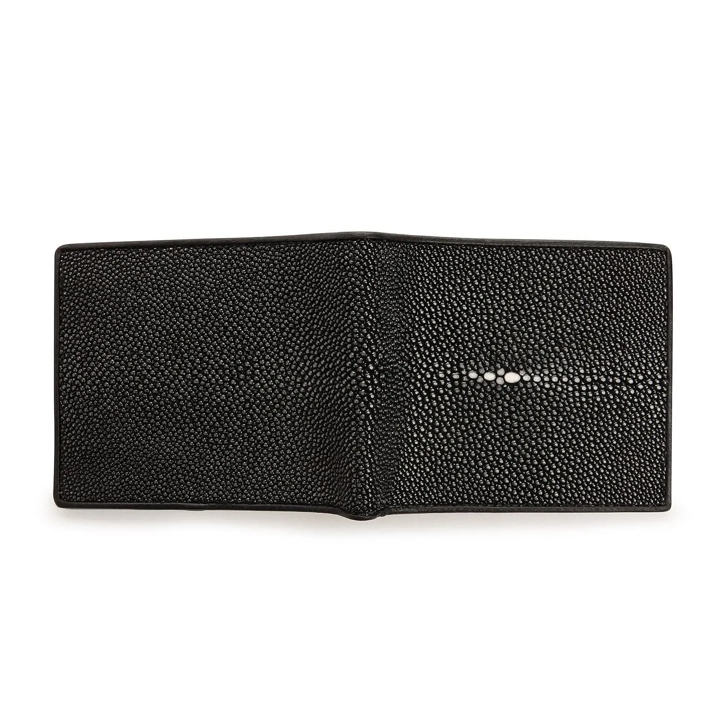 Genuine Black Polished Stingray Leather Wallet