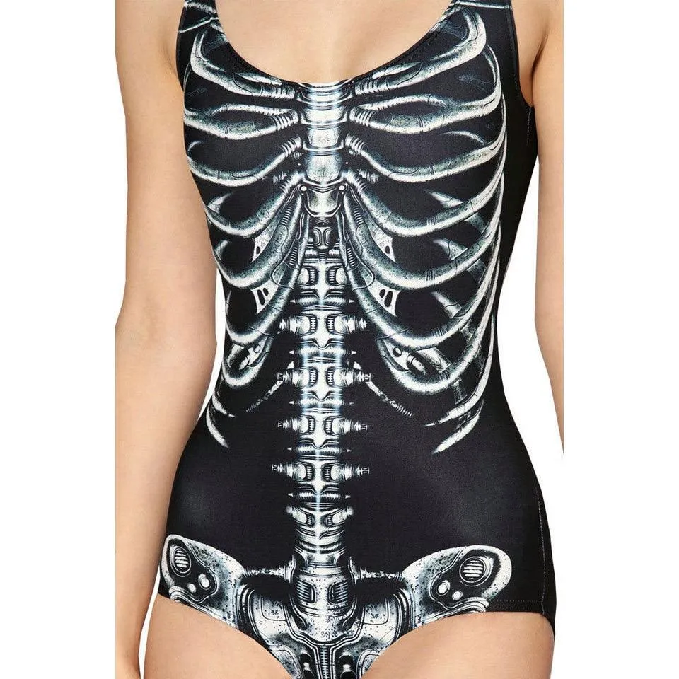 Gothic Skeleton One Piece Swimsuit