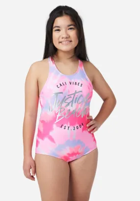 Graphic Racerback One-Piece Swimsuit