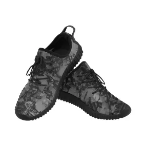 Grey Graffiti Men's Breathable Woven Running Shoes