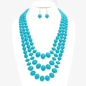 iLLASPARKZ 3-Layer Faceted Large Bead Bib Necklace