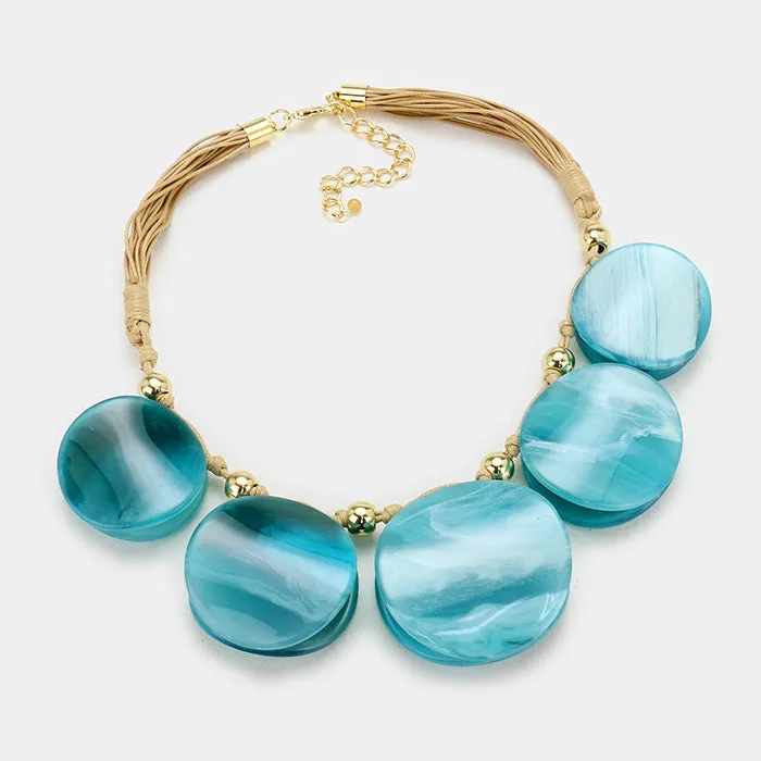 iLLASPARKZ Celluloid shell faux leather necklace