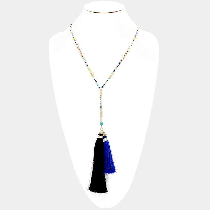 iLLASPARKZ Colorful Beaded Tassel Necklace