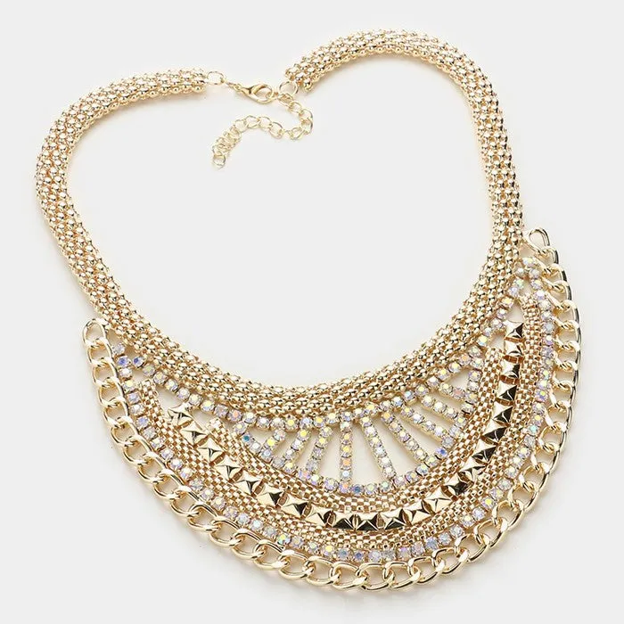 iLLASPARKZ Crystal embellished metal mesh necklace