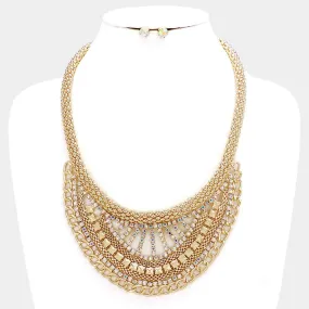 iLLASPARKZ Crystal embellished metal mesh necklace