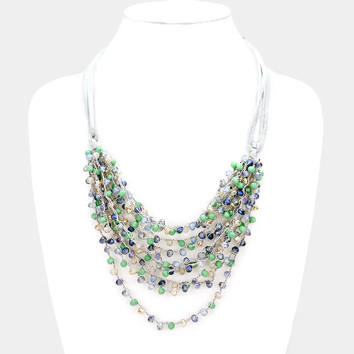 iLLASPARKZ Metallic thread multi-strand glass bead necklace