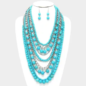 iLLASPARKZ Multi-layer turquoise bib necklace