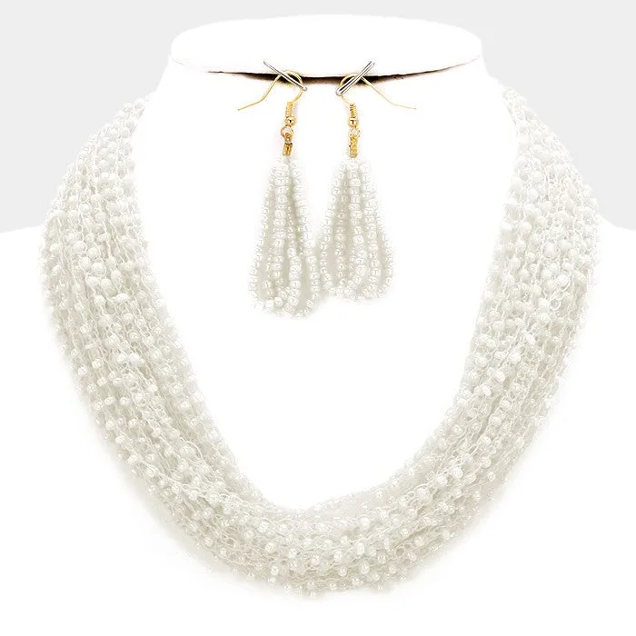 iLLASPARKZ Multi-tier beaded crochet necklace