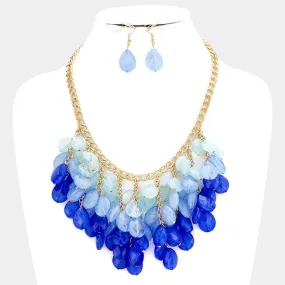 iLLASPARKZ Ombre pebble fringe bib necklace