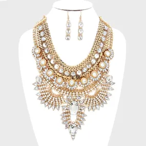 iLLASPARKZ SPIKE BAUBLE RHINESTONE ACCENTED STATEMENT NECKLACE